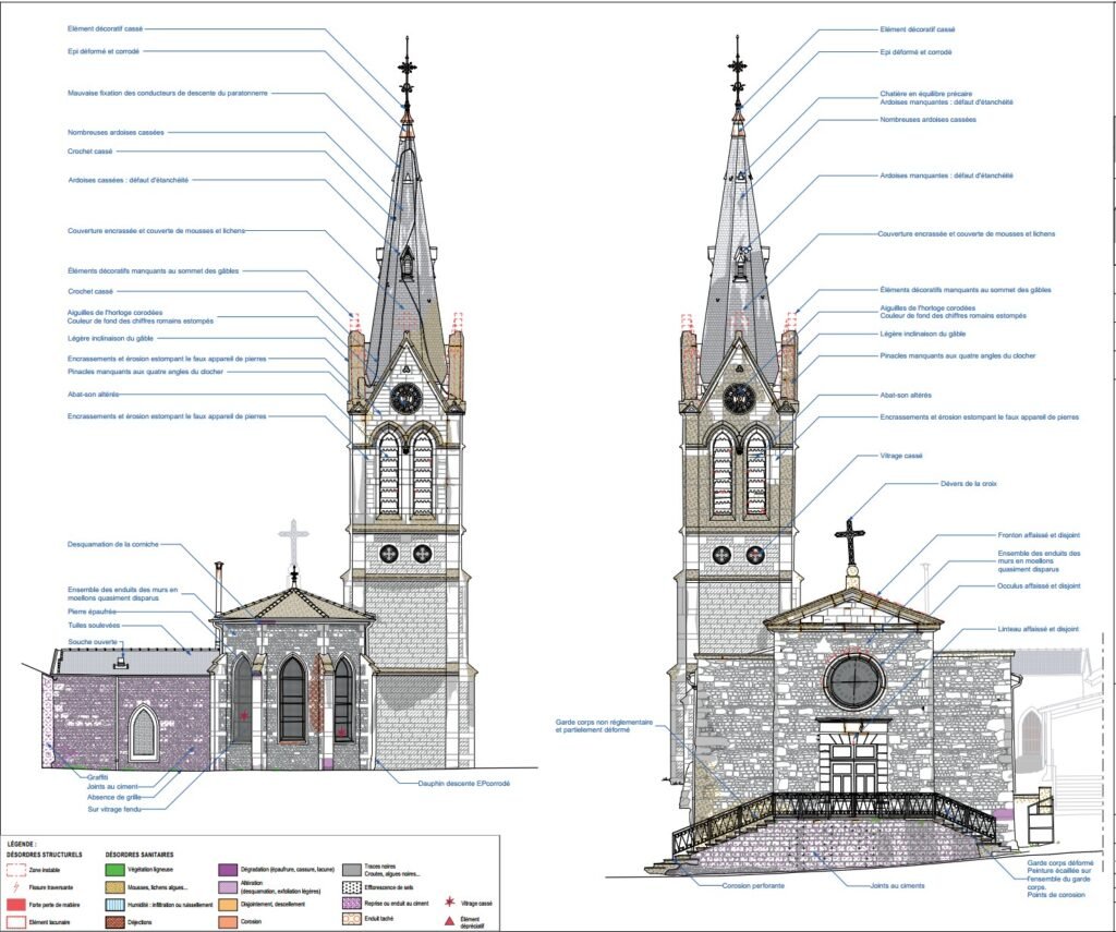 Diagnostic patrimonial de l'église de Sourcieux-les-Mines